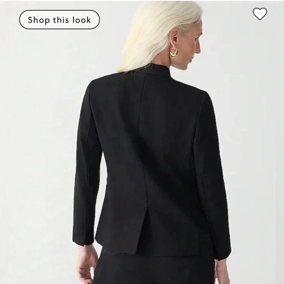 J. Crew 365 Black Stretch Twill Open Front Going Out Blazer Sz 4 - Picture 10 of 12
